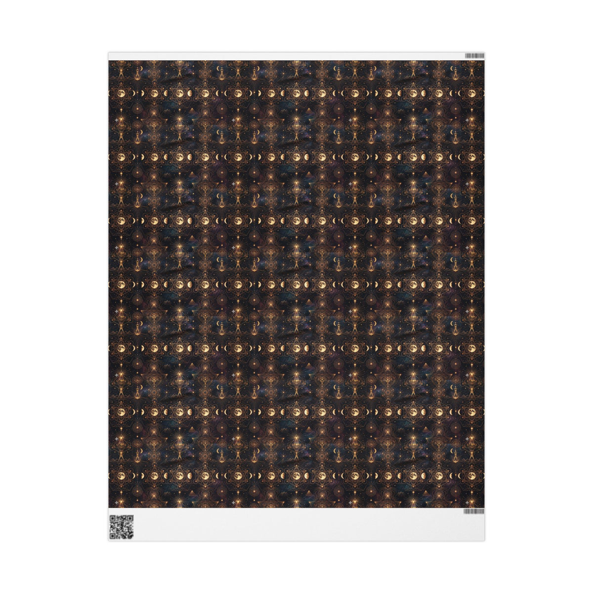 Gold Geometric Orb Pattern Wrapping Paper | Celestial Abstract Gift Wrap