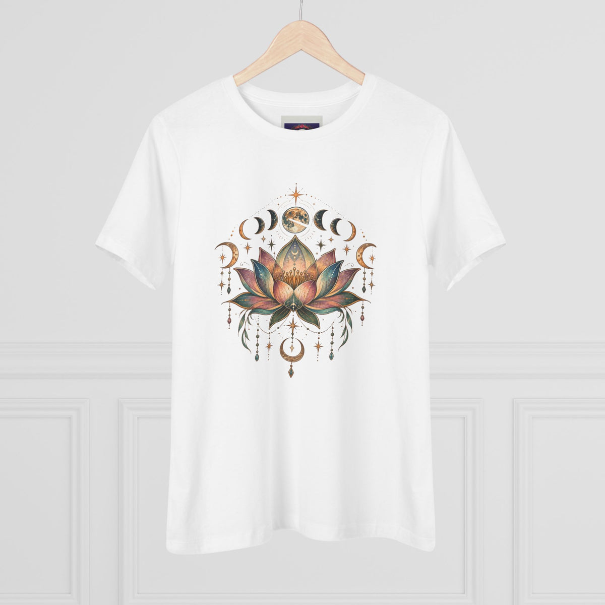 Lotus Moon Phases Tee | Floral Mandala T-Shirt, Boho, Yoga tee, Meditation top, Gift for her, Deadhead, Divine Goddess, Burning man