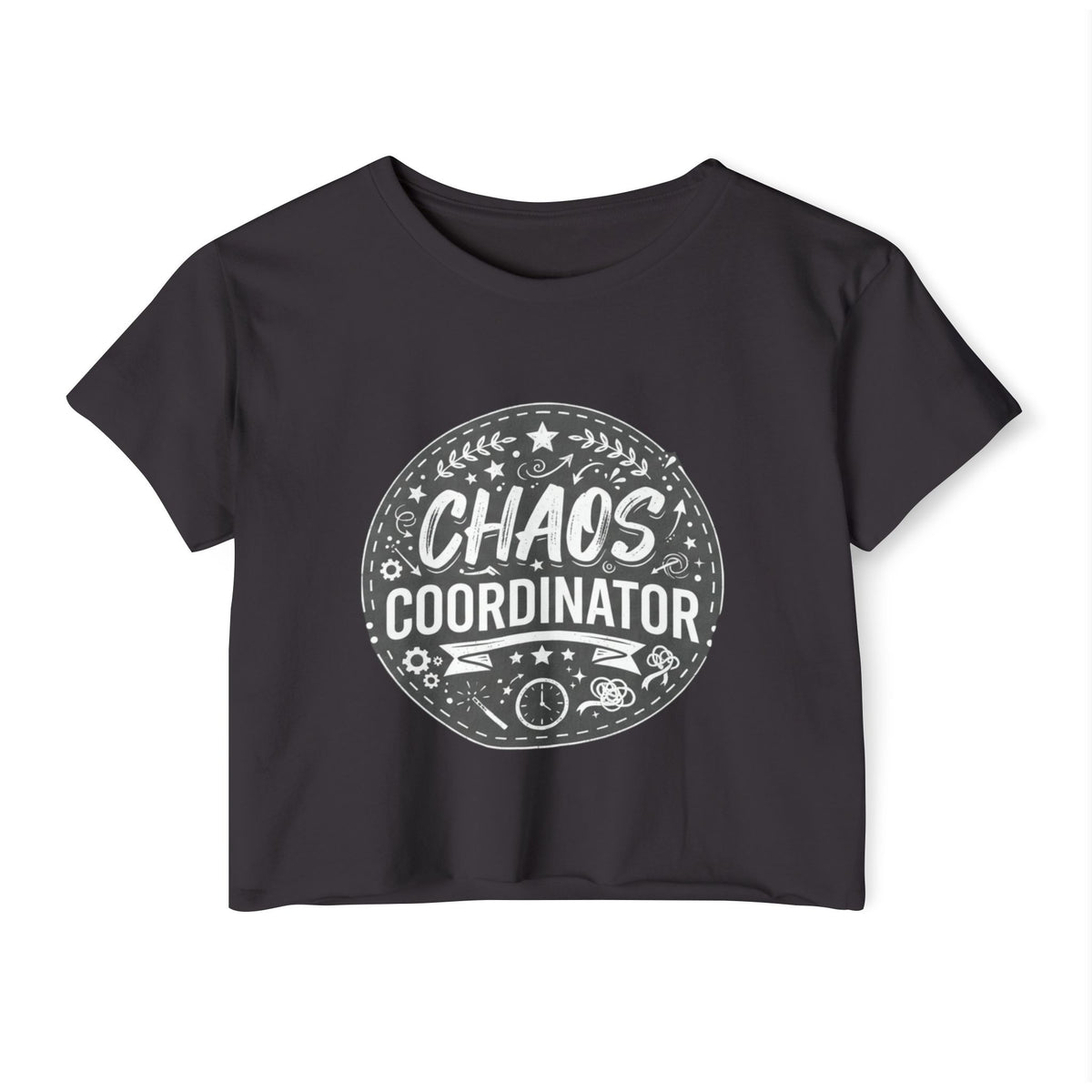 Chaos Coordinator Crop Top | Festival boho graphic tee, music festival style