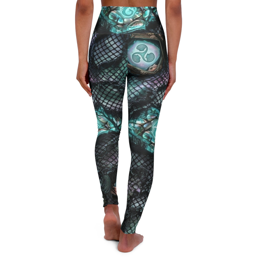 Teal Celtic Knot Yoga Leggings | High Waisted Leggings