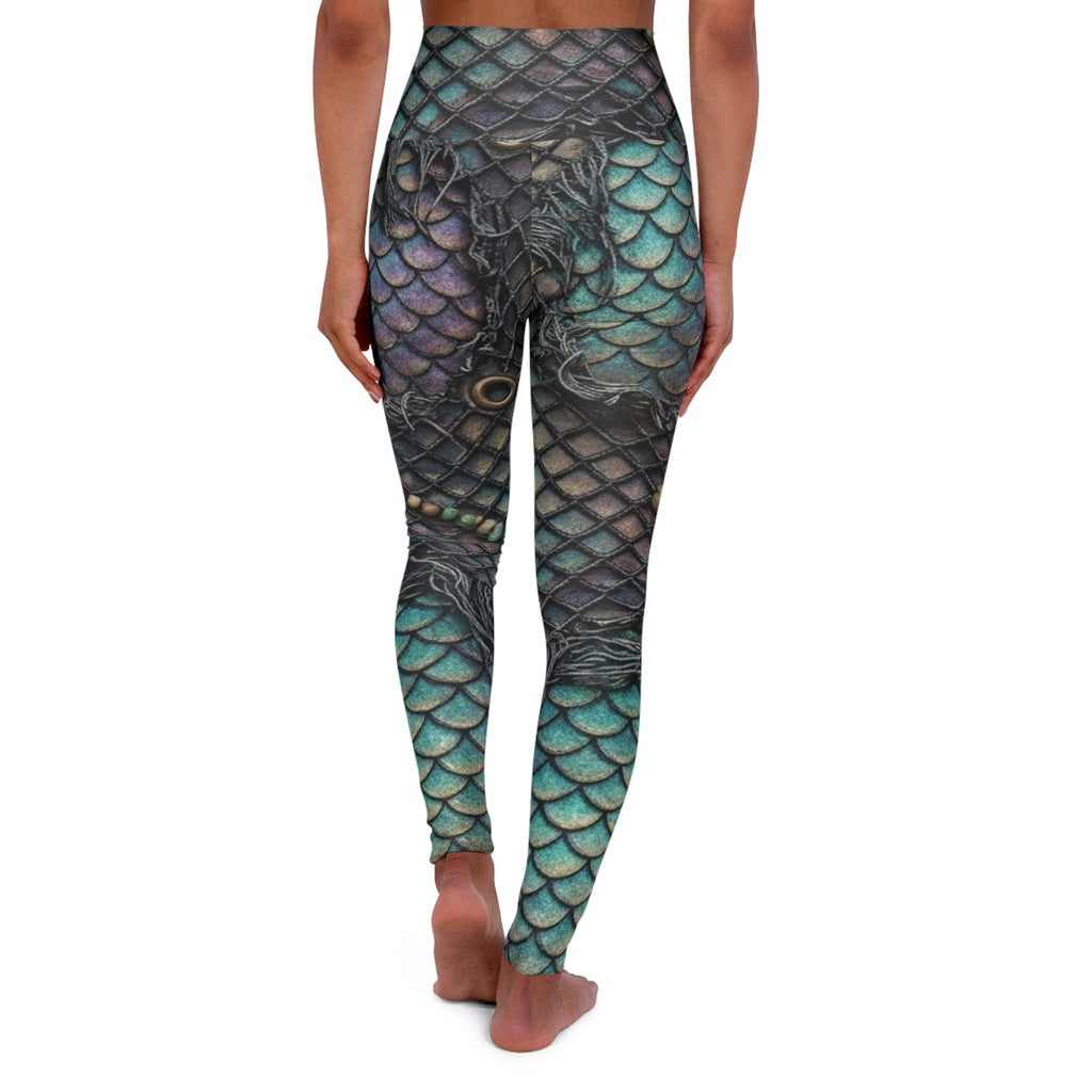 Mermaid Scale Skull Leggings | High Waisted Yoga Leggings