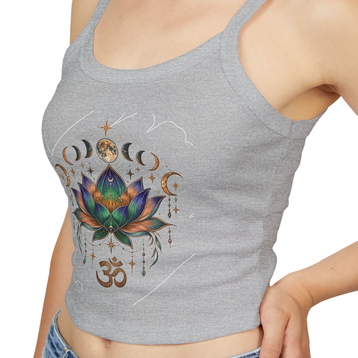 Lotus Mandala Om Tank Top | Spiritual Yoga Crop Top