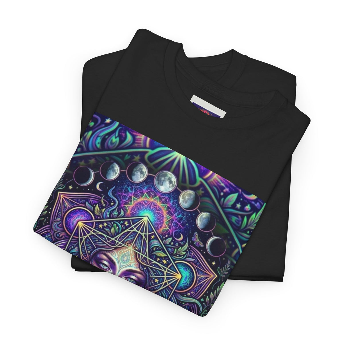 Mystic Goddess Mandala Tee | Psychedelic Spiritual Art, Purple Blue