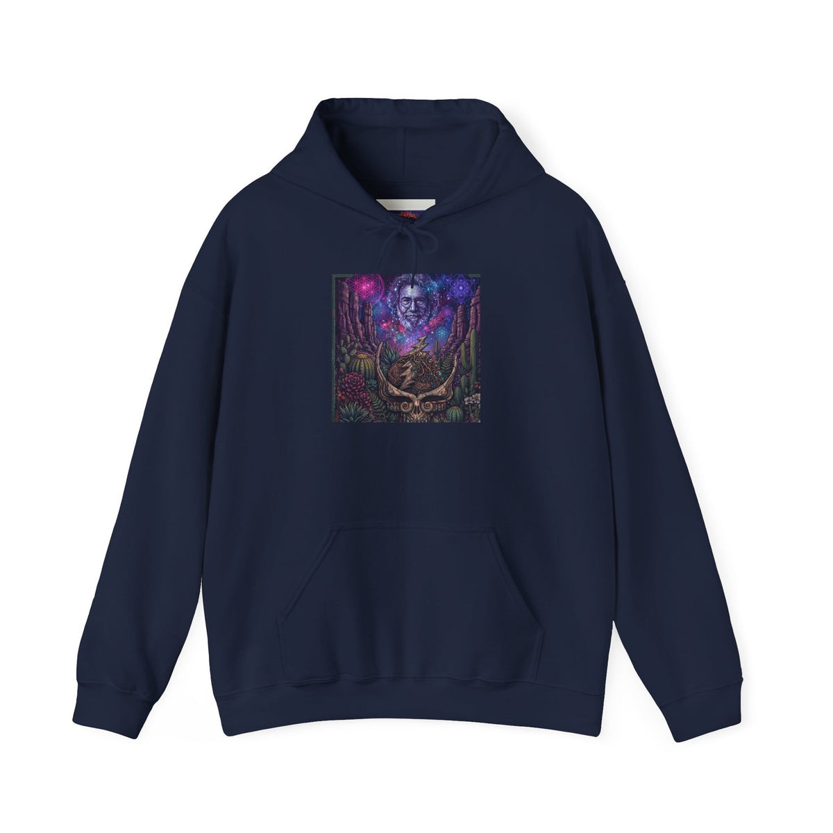 Psychedelic Skull Shaman Hoodie | Mystical Forest Totem Sweatshirt, deadhead gift