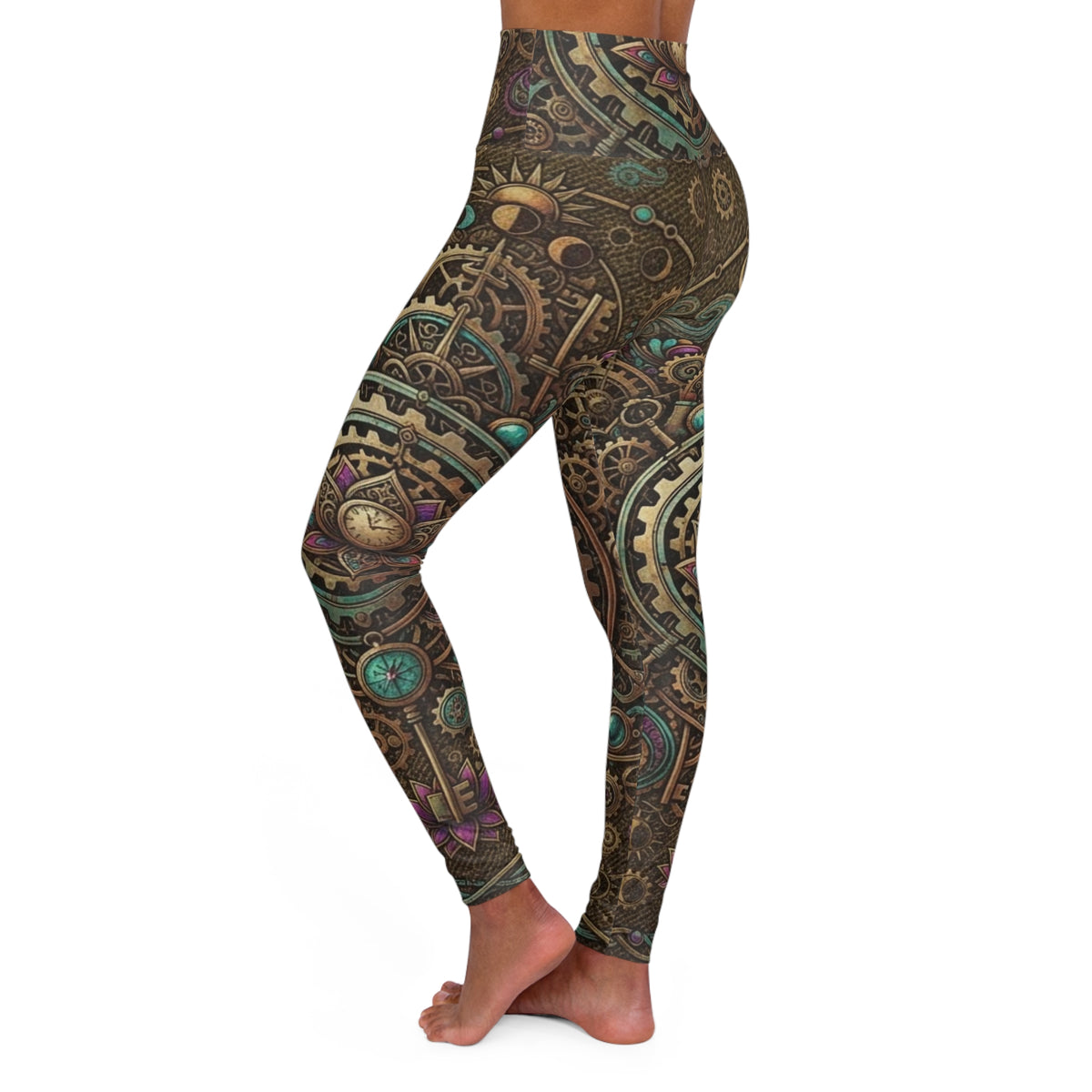 High Waisted AOP Festival Pants | Psychedelic Sacred Geometry