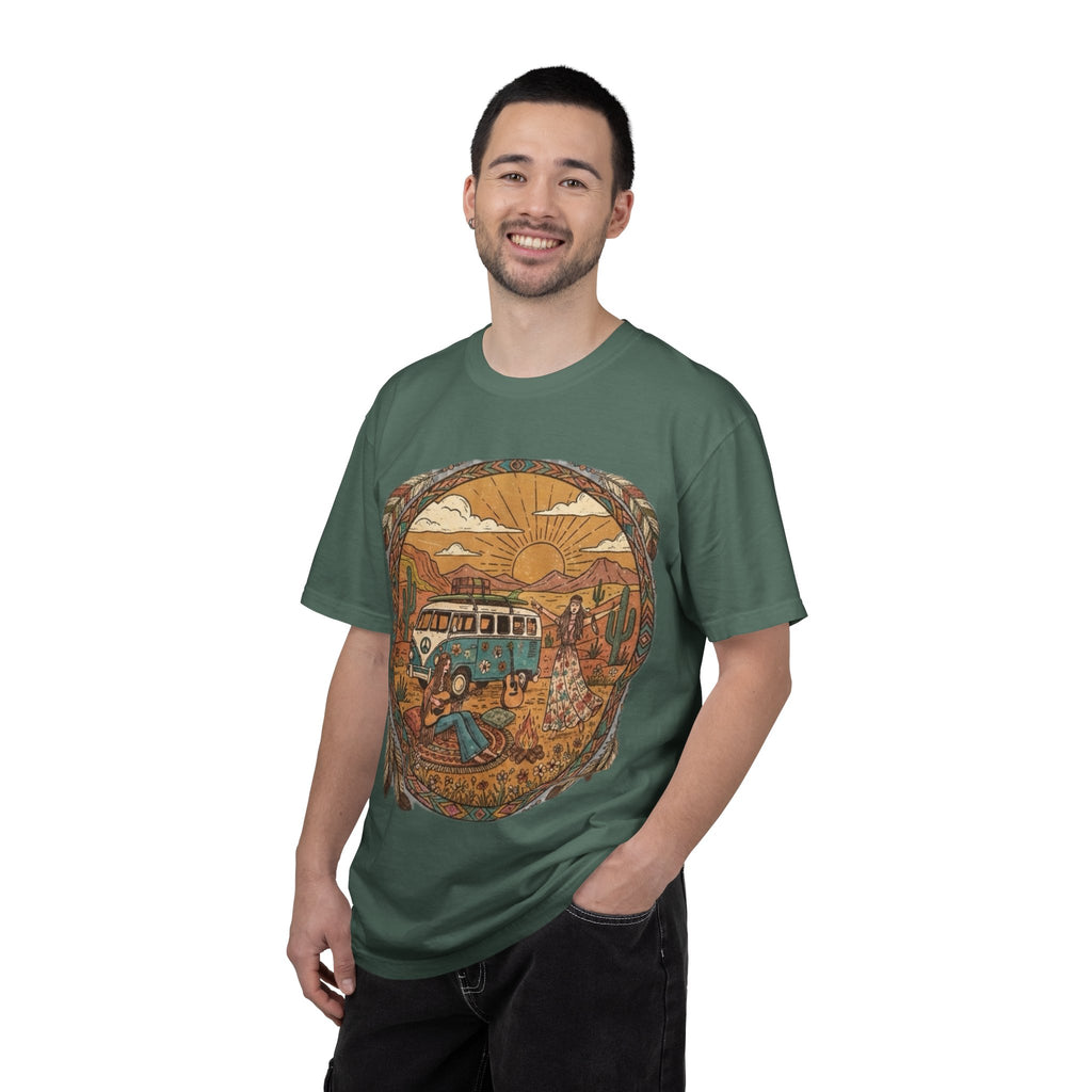 Boho soft style lightweight shirt, hippie style, festival goer, gift for deadhead, Unisex Garment-Dyed T-shirt