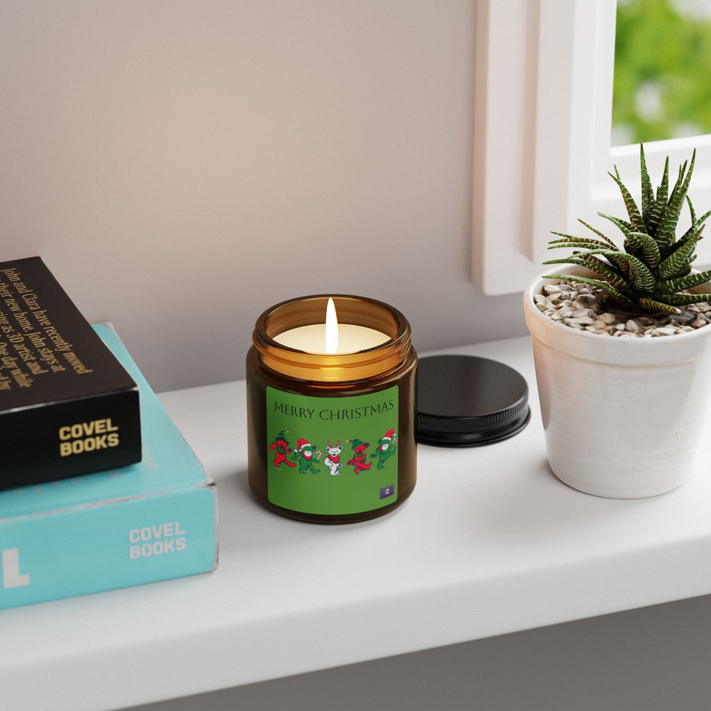 Deadhead  Christmas Scented Soy Candle (Multi-Size, Amber Jar)