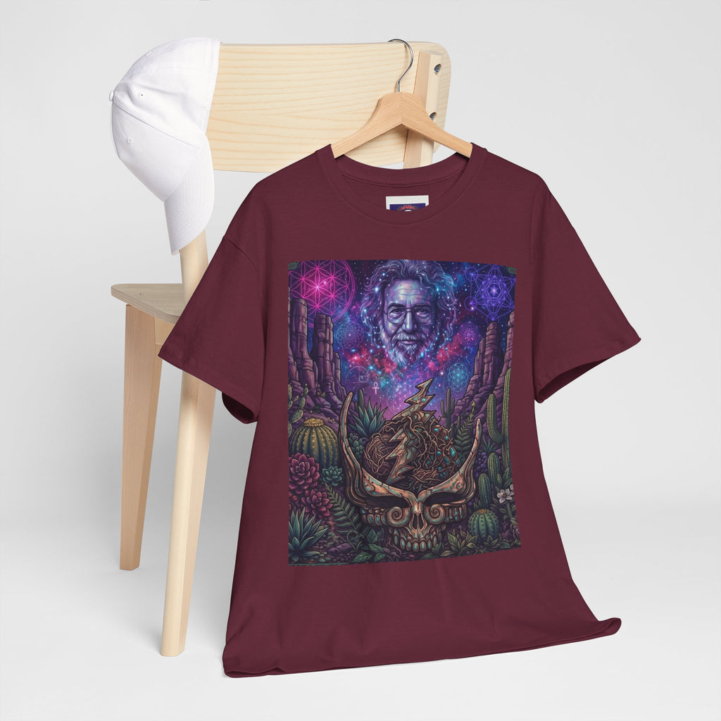 Cosmic Desert Skull Tee | Psychedelic Southwest Nightscape,Deadhead gift