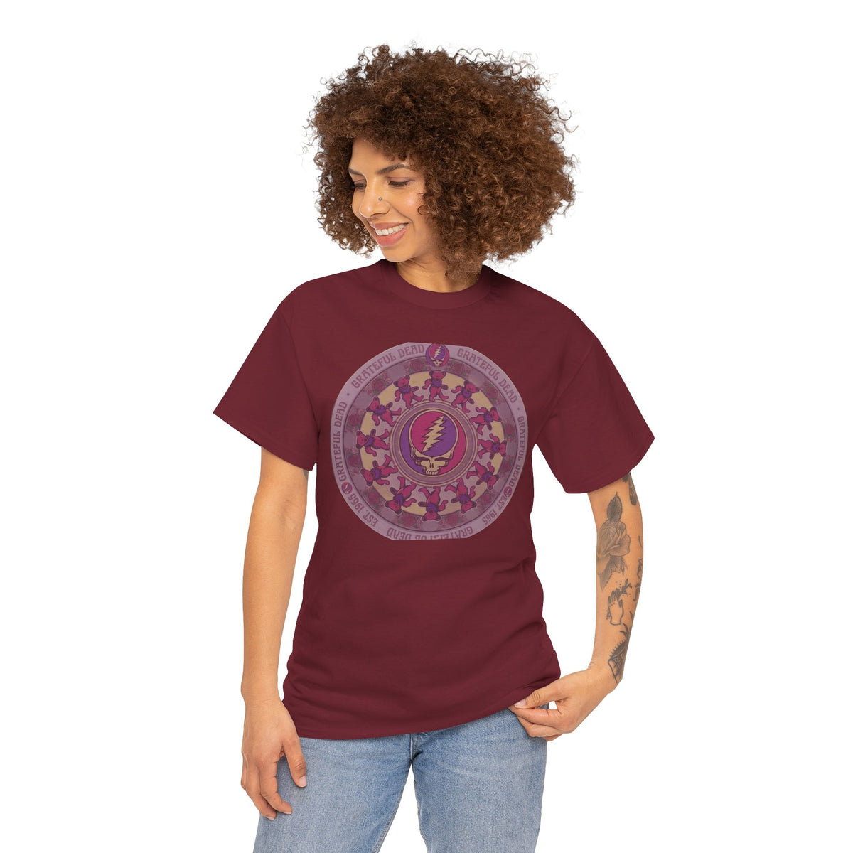 Grateful Dead Steal Your Face Mandala Tee | Psychedelic Band Shirt