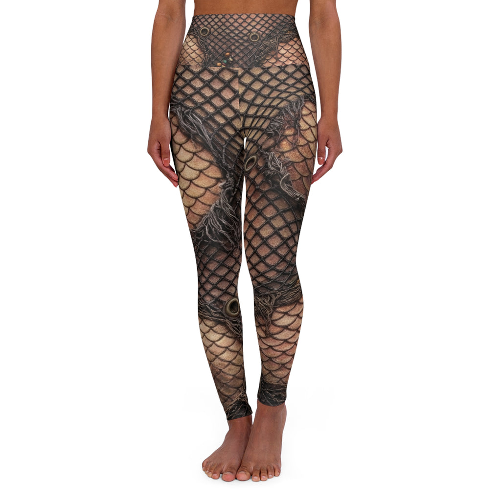 Fishnet Tattoo Pattern Leggings | High Waisted Yoga Leggings, Festival Leggins, Burning Man, EDC, Raver Legging, Deadhead, HippieStyle