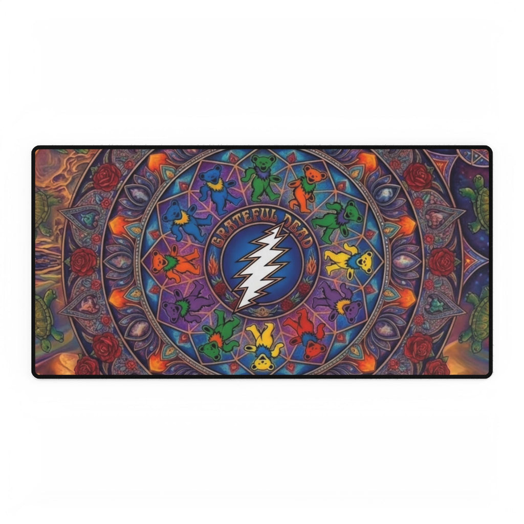 Psychedelic Mandala Grateful Dead Pattern Desk Mat | Colorful Kaleidoscope Mouse Pad
