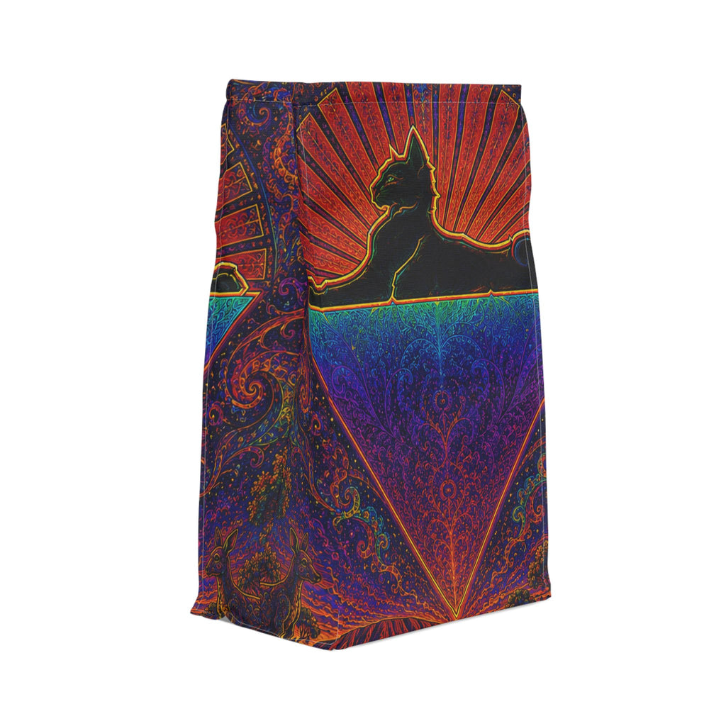 Grateful Dead Cat Silhouette Lunch Bag | Psychedelic Skull Rainbow, gift for a deadhead