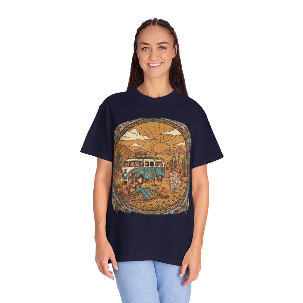 Boho soft style lightweight shirt, hippie style, festival goer, gift for deadhead, Unisex Garment-Dyed T-shirt