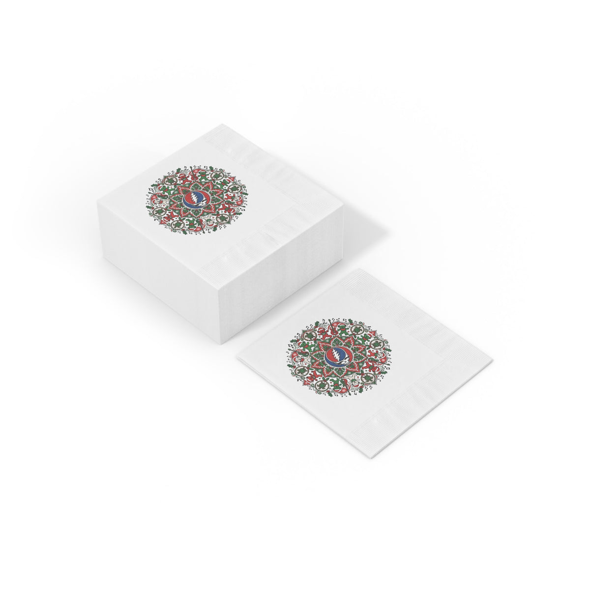 Grateful Dead Mandala Napkins, Christmas  napkin, gift for deadhead