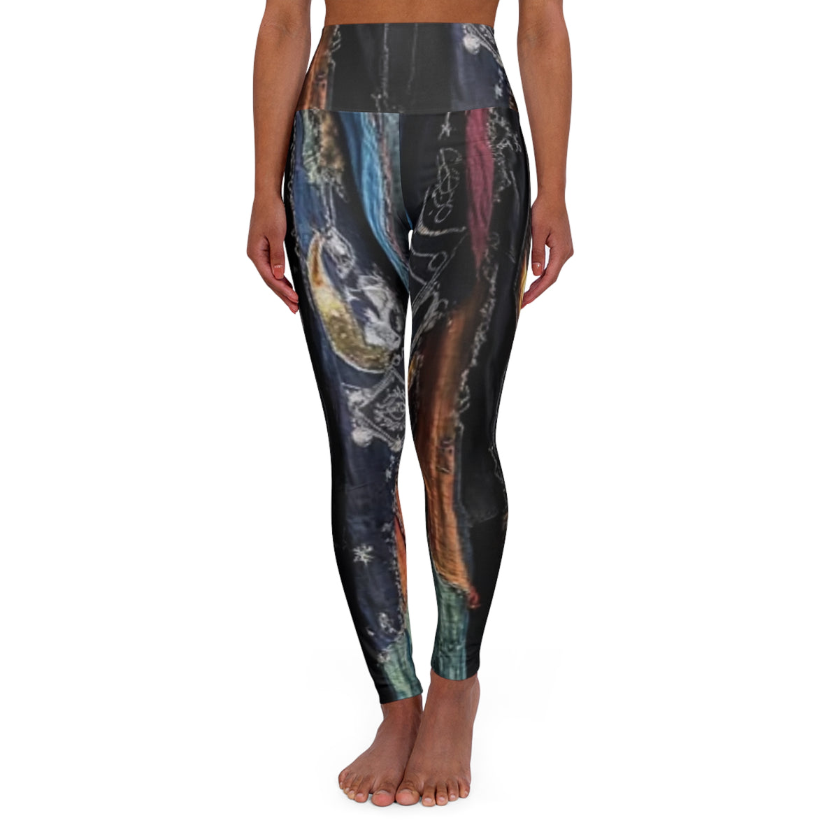 Abstract Galaxy Swirl High Waisted Yoga Leggings | Cosmic Space Print, Burning Man, Halloween, Deadhead, Festival concert, giftfor her