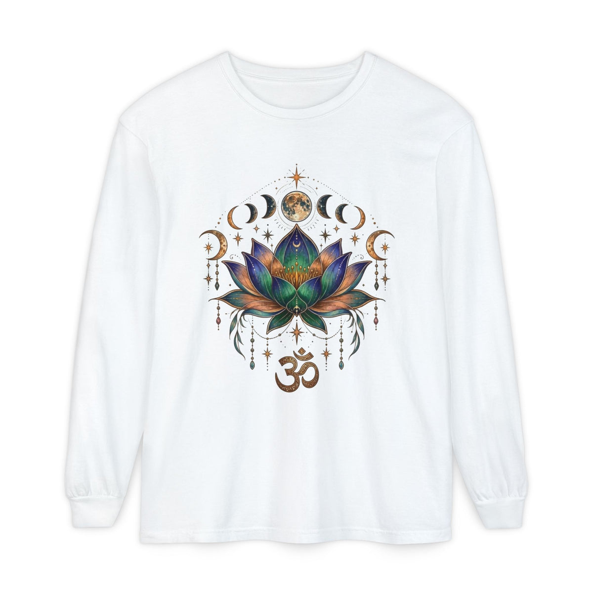 Lotus Moon Phases Om Symbol Long Sleeve