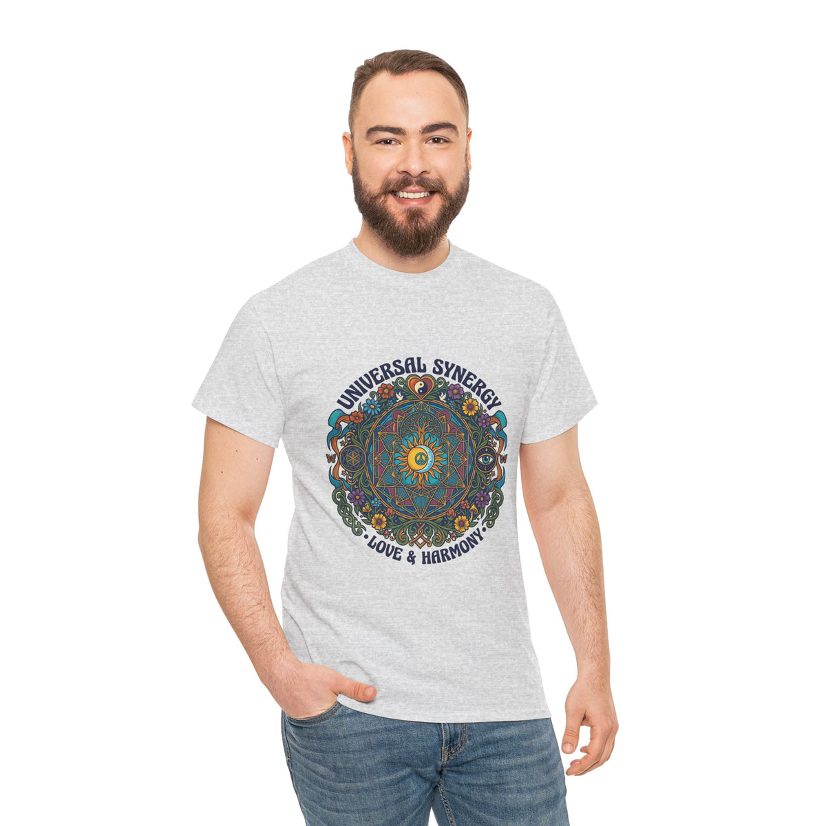 Universal Synergy Mandala T-Shirt | Love & Harmony Graphic Tee