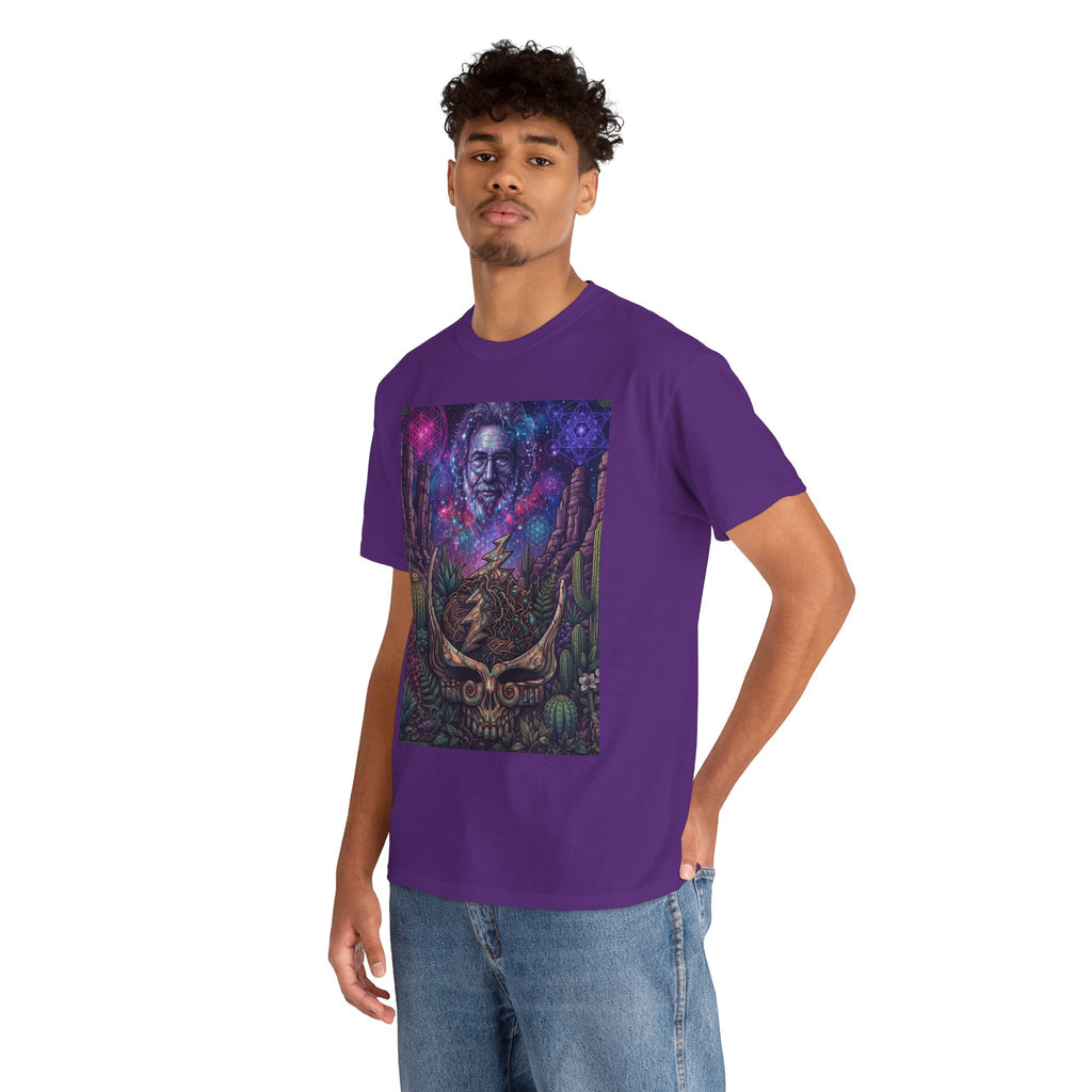 Cosmic Desert Skull Tee | Psychedelic Southwest Nightscape,Deadhead gift