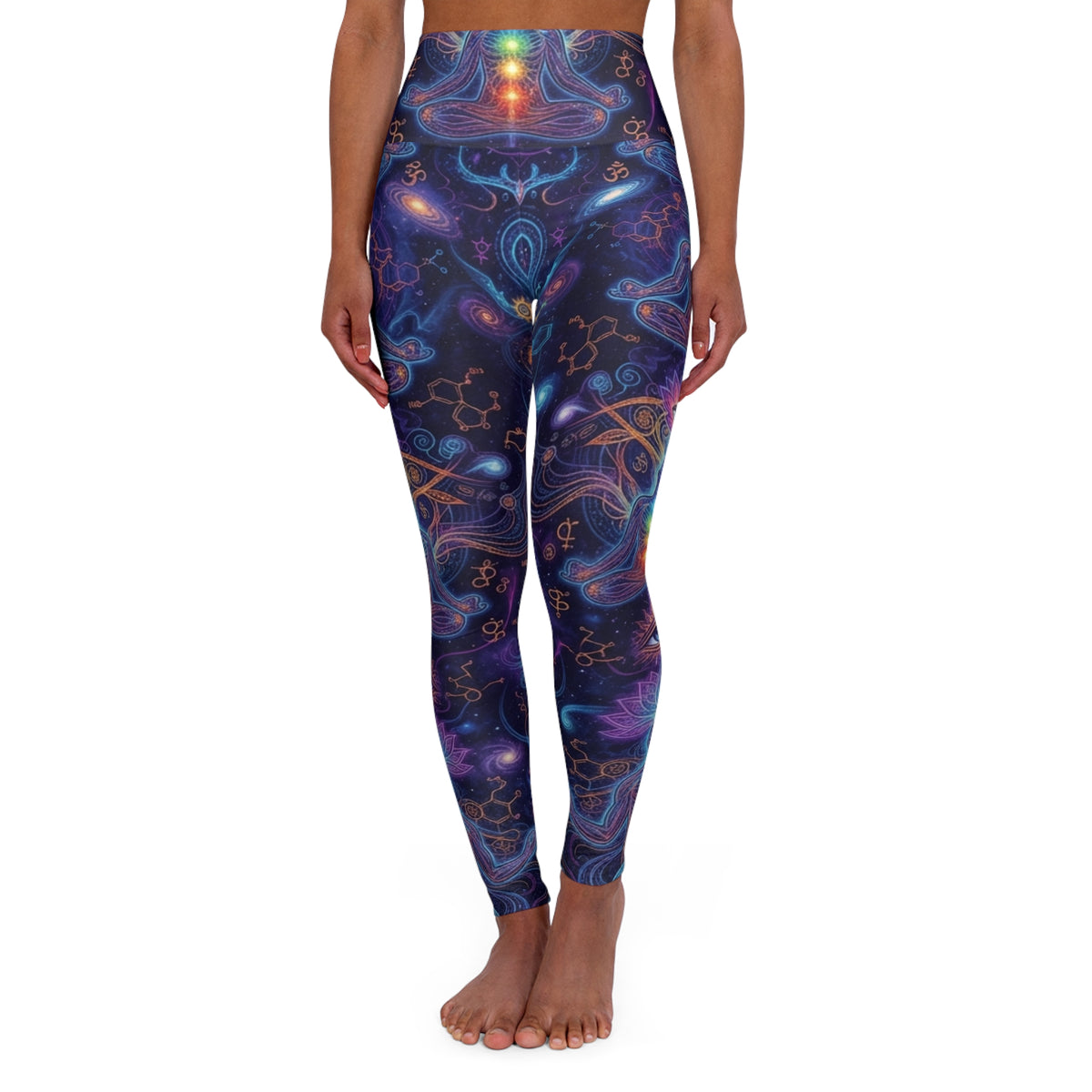 Psychedelic Chakra Sacred Geometry Leggings | High Waisted Yoga Pants All Over Print