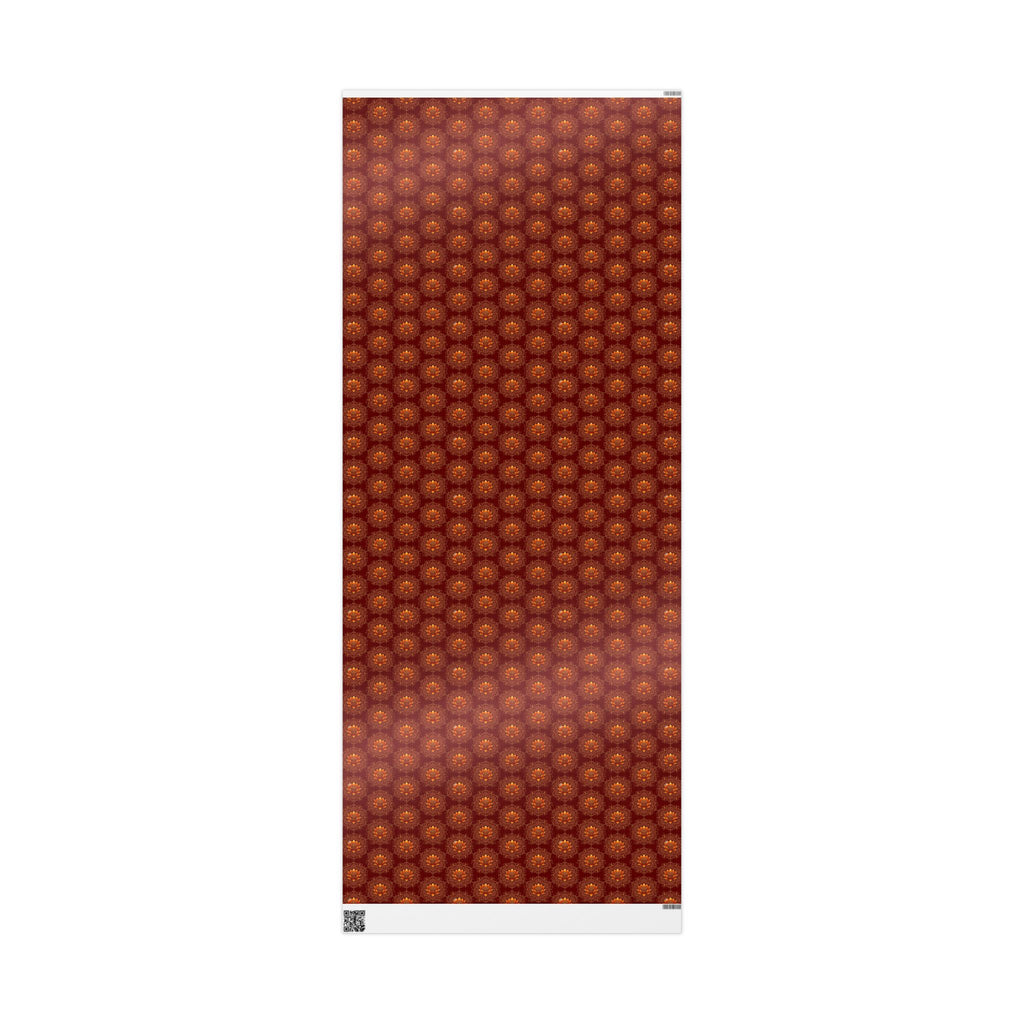 Autumn Floral Mandala Wrapping Papers | Burgundy Lotus Gift Wrap