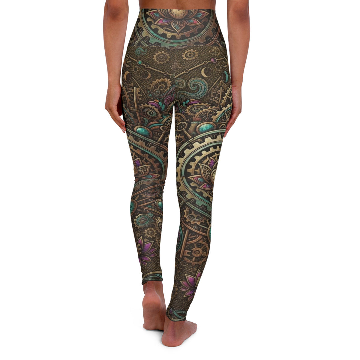 High Waisted AOP Festival Pants | Psychedelic Sacred Geometry