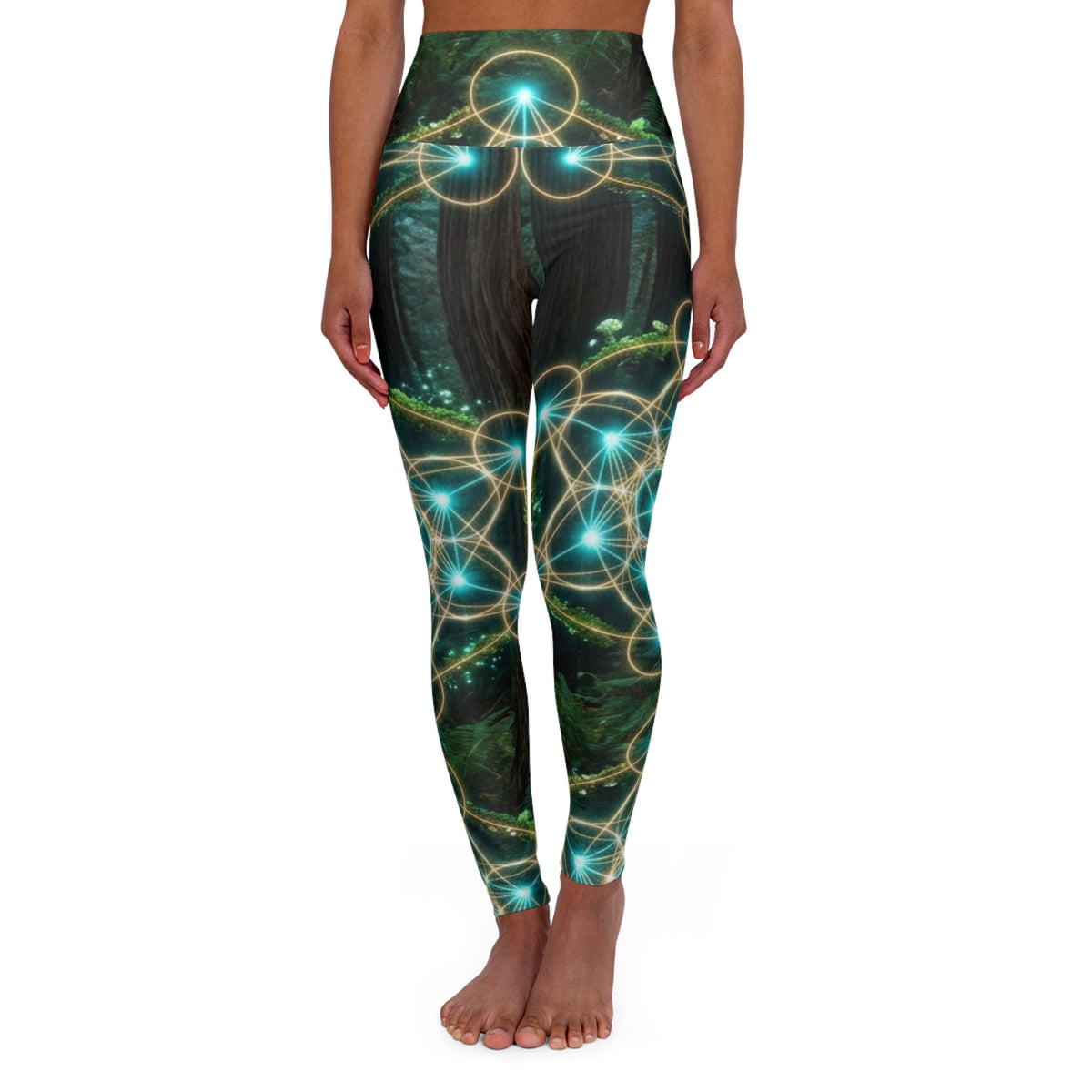 Sacred Geometry Glow leggings | High Waisted Yoga Leggings