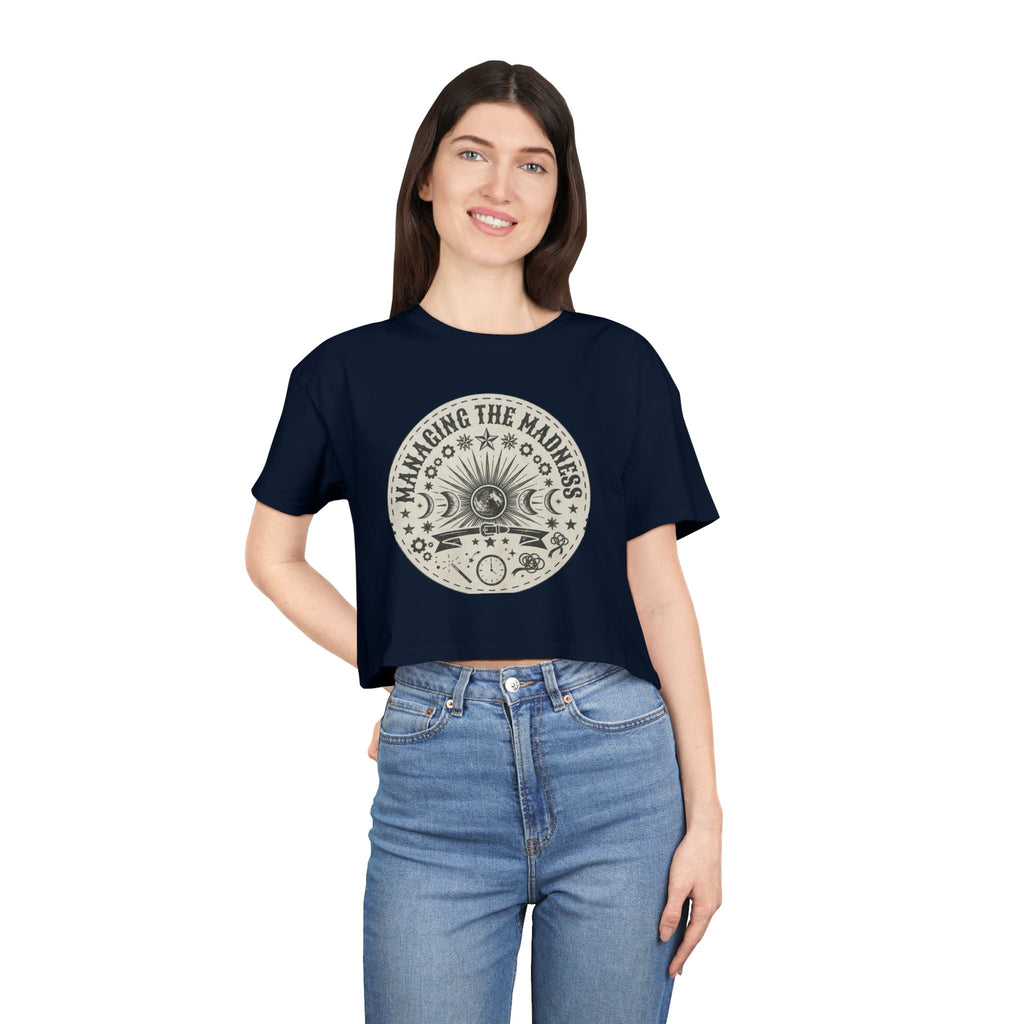 Moon Phases Mandala Crop Tee | Astrological Celestial Design