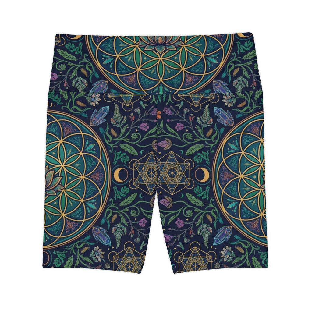 Floral Sacred Geometry Shorts | Women's Workout Shorts