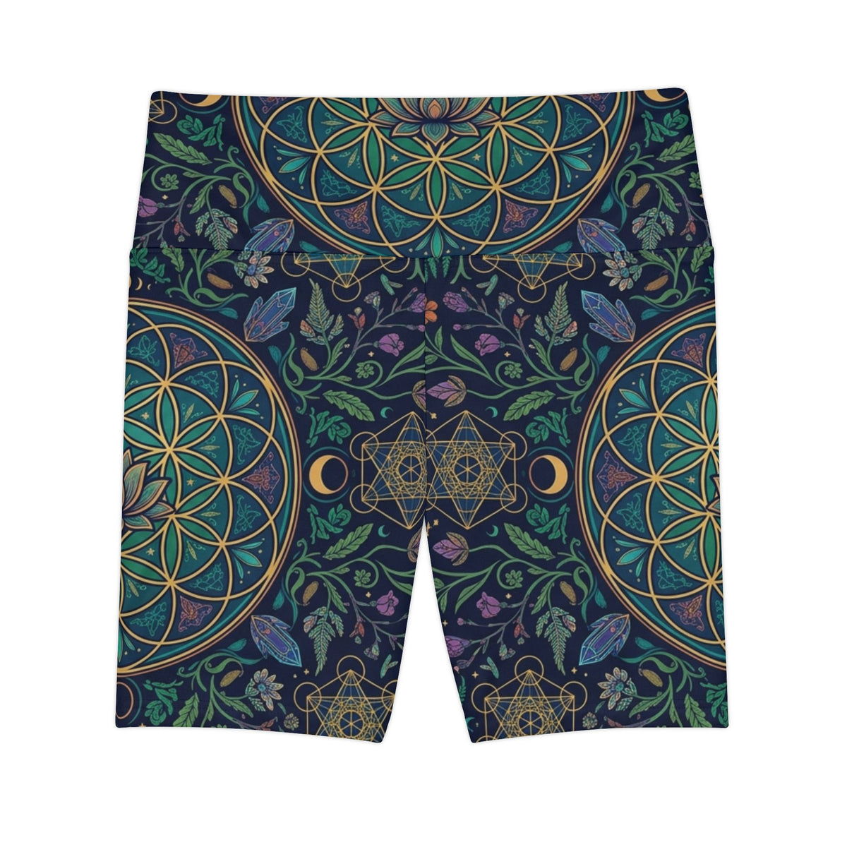 Floral Sacred Geometry Shorts | Women's Workout Shorts