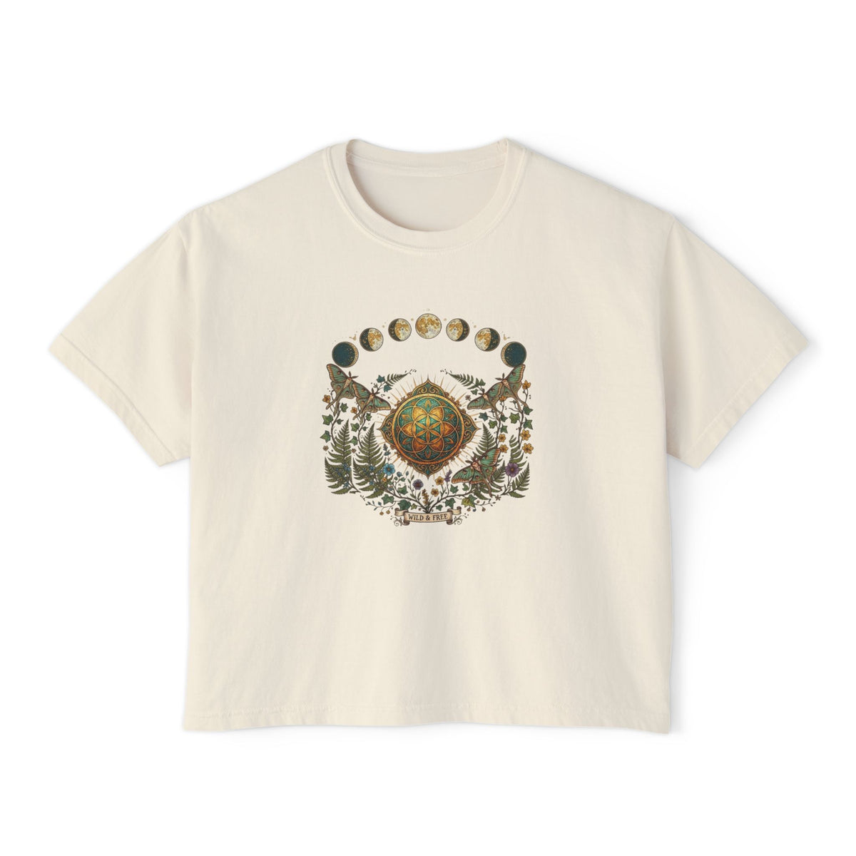 Moon Phases Mandala Tee | Forest, Dreamcatcher, Boho Nature