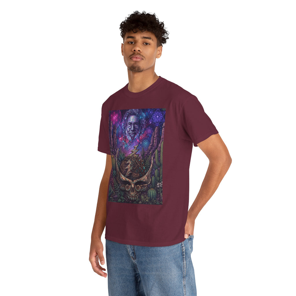 Cosmic Desert Skull Tee | Psychedelic Southwest Nightscape,Deadhead gift