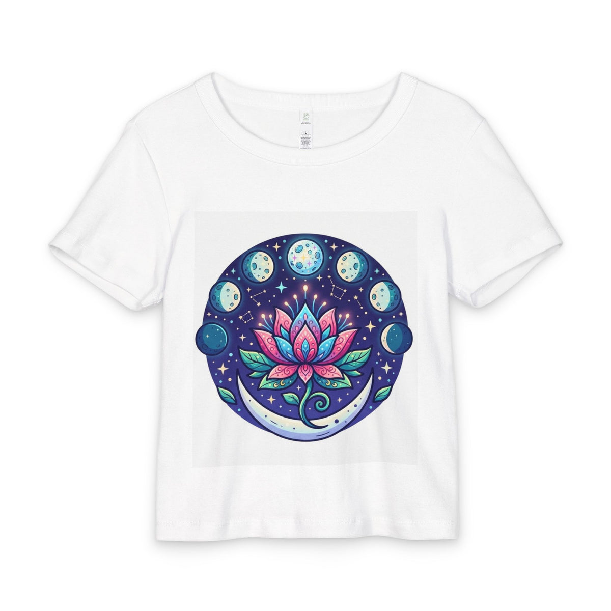 Lotus Moon Phases Baby Tee | Floral Moon Cycle Toddler Shirt