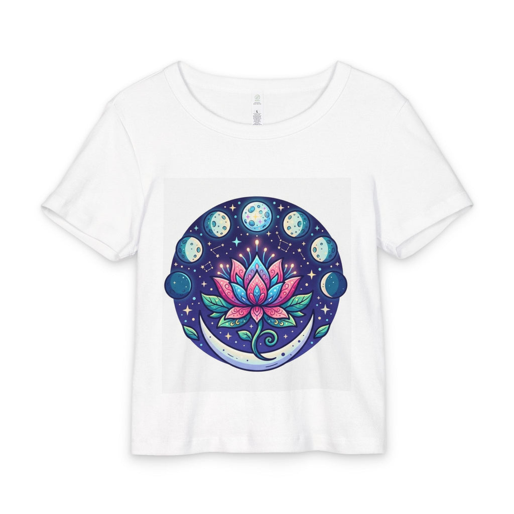 Lotus Moon Phases Baby Tee | Floral Moon Cycle Toddler Shirt