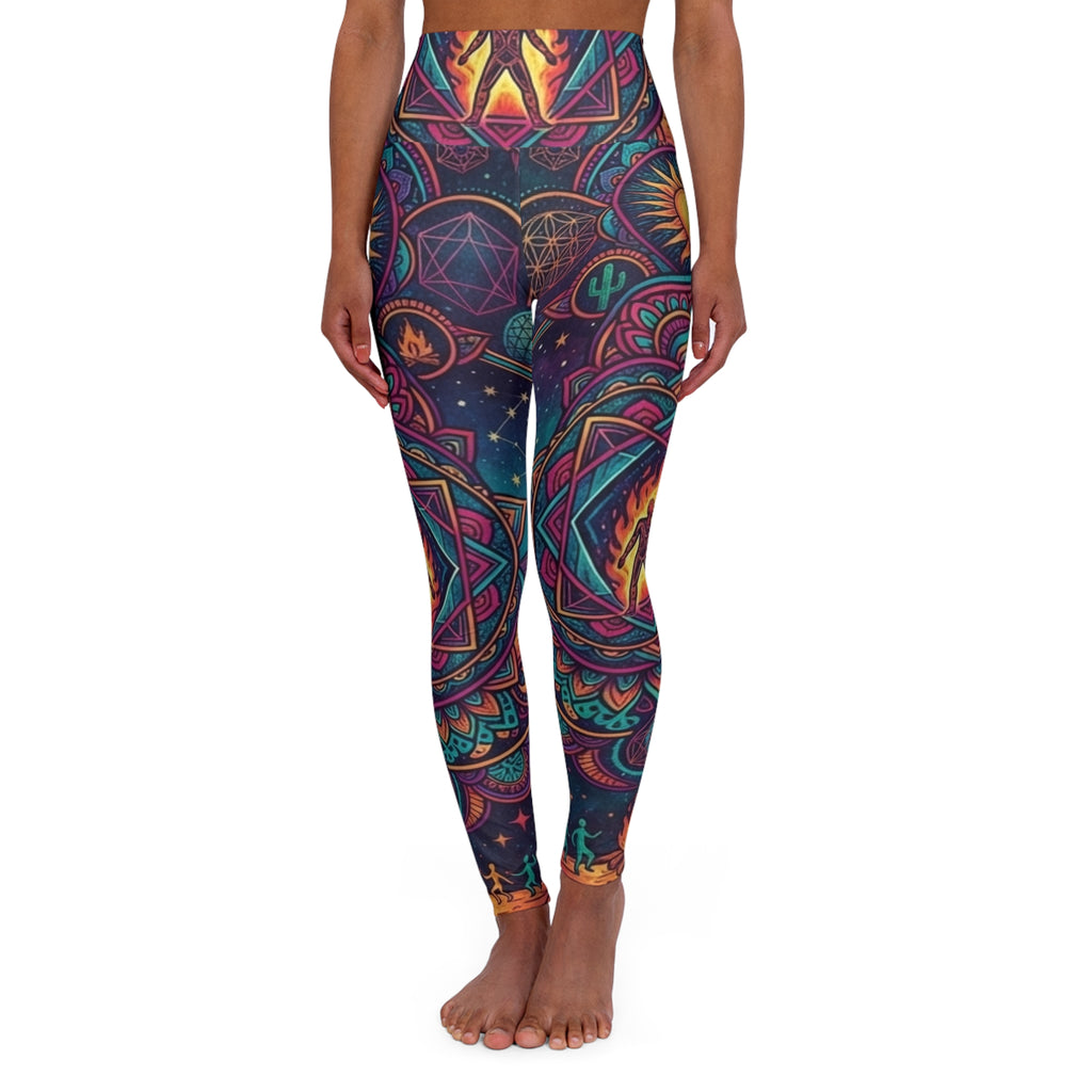 Psychedelic Mandala Pattern Leggings High Waist Yoga Leggings
