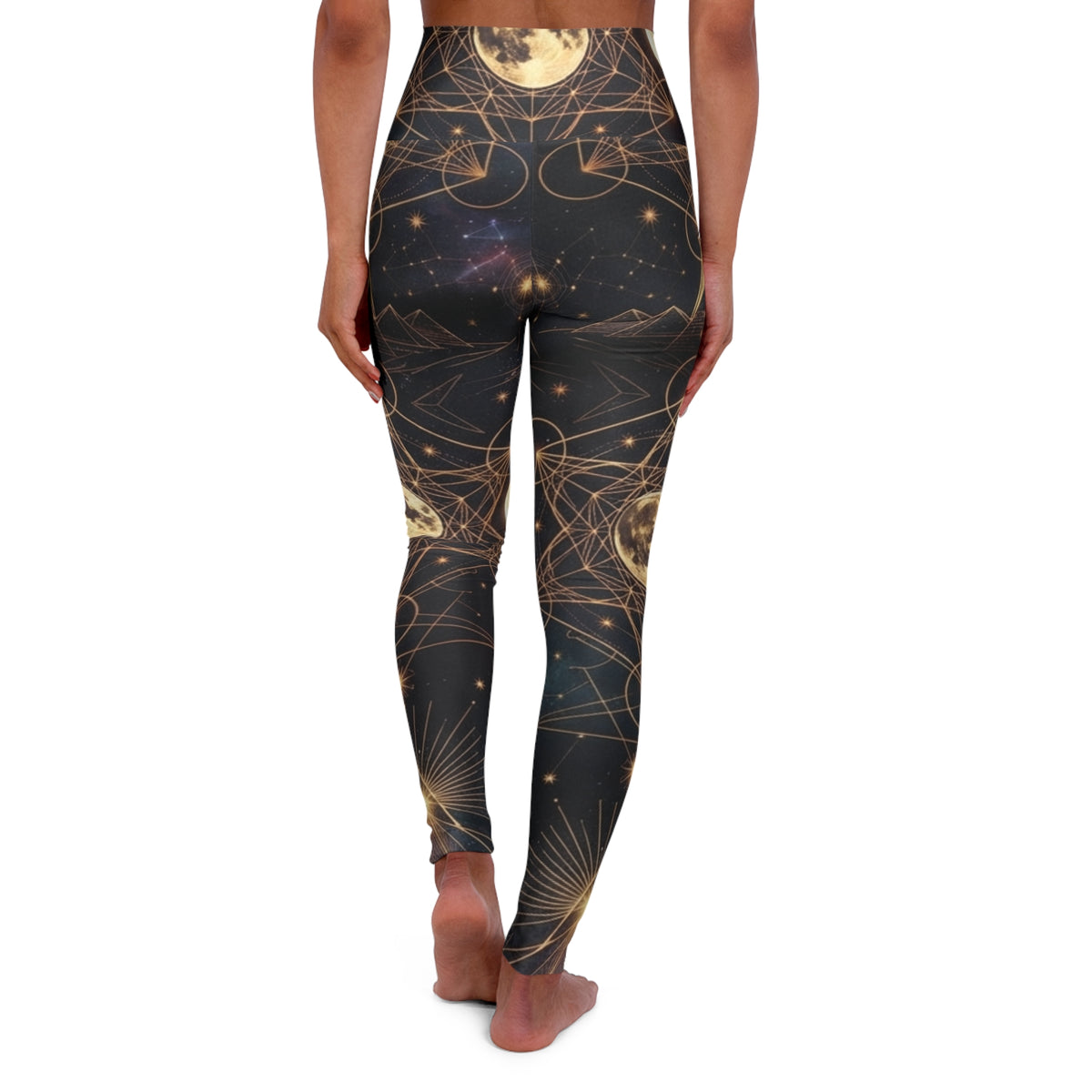 Celestial Moon & Constellation Yoga Leggings | High Waisted