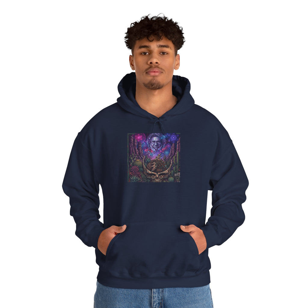 Psychedelic Skull Shaman Hoodie | Mystical Forest Totem Sweatshirt, deadhead gift