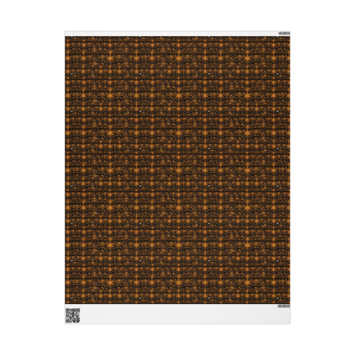 Sacred Earth Gold Mandala Pattern Wrapping Paper | Brown Decorative Gift Wrap, Burning Man Christmas wrapping paper