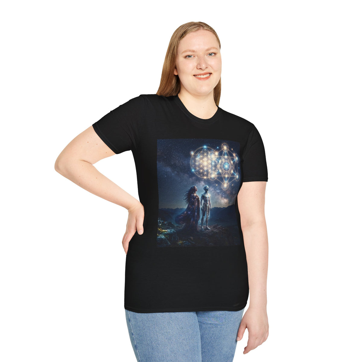 Starry Visionaries cosmic geometry T-Shirt | spiritual, metaphysical art