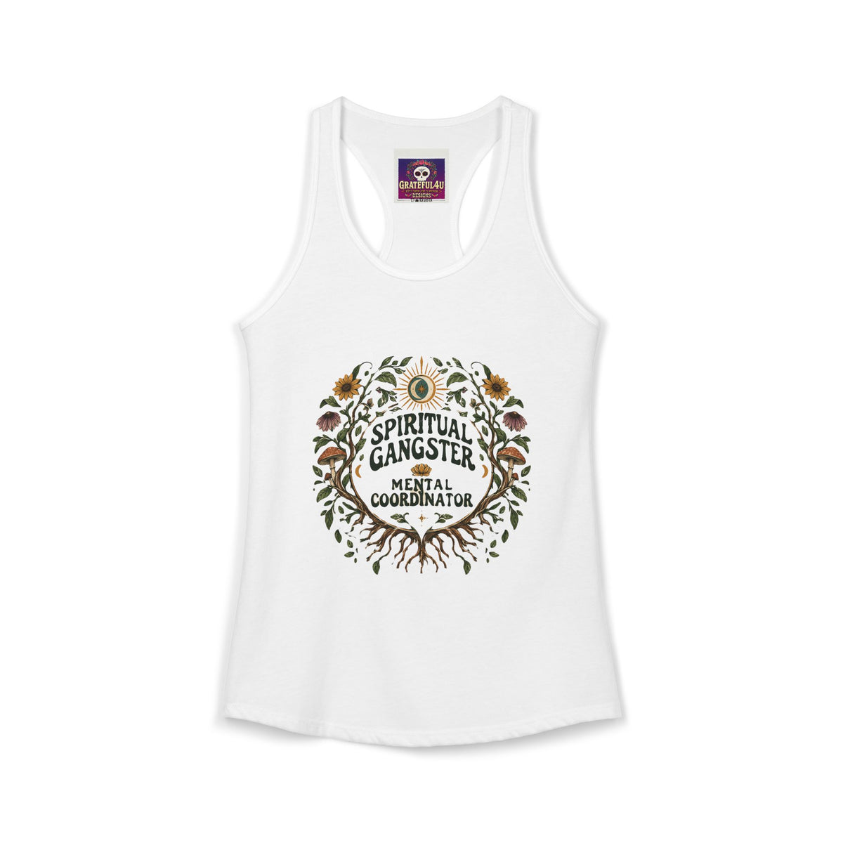 Spiritual Gangster Racetrack Tank – Women’s Mindful Activewear Graphic Tank Top