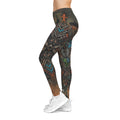 Steampunk Cityscape Leggings – Geometric Industrial Pattern Yoga Pants, Festival Rave Wear