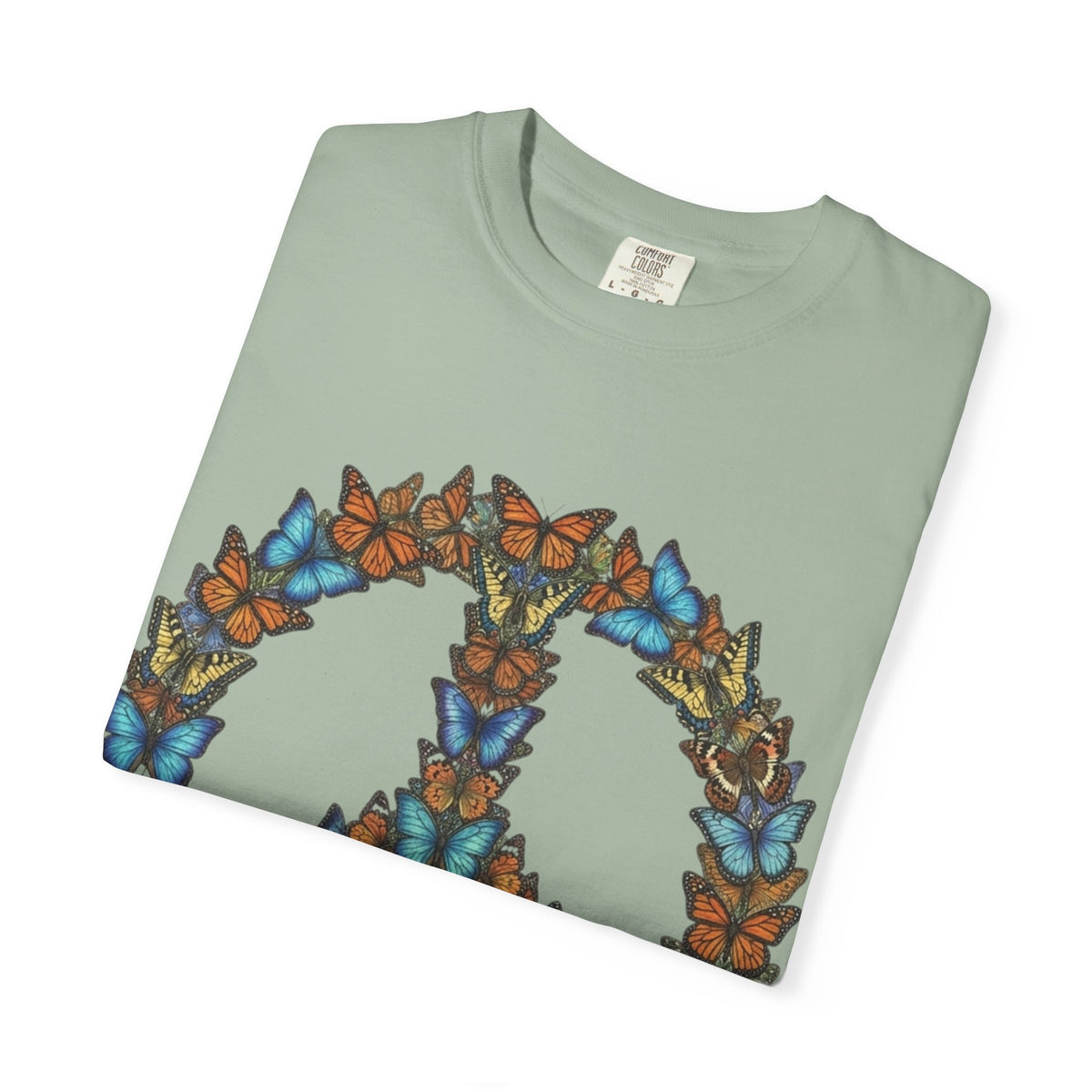 Butterfly Peace Sign T-Shirt | Floral Peace Symbol Tee