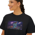 Cosmic Divine Feminine Galaxy Tee | Space  Nebula Shirt, Burning Man Apparel