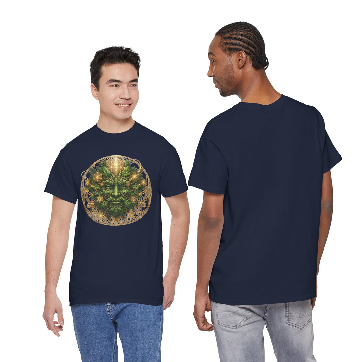 Green Man Face Tee | Celtic Nature Spirit, Burning man festival top, Forest Folklore Shirt