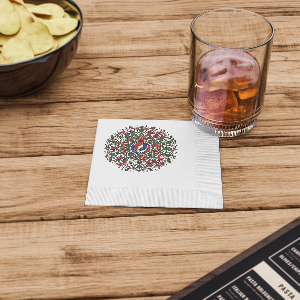 Grateful Dead Mandala Napkins, Christmas  napkin, gift for deadhead