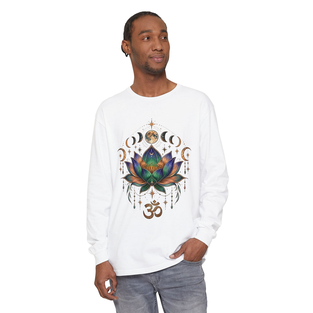 Lotus Moon Phases Om Symbol Long Sleeve
