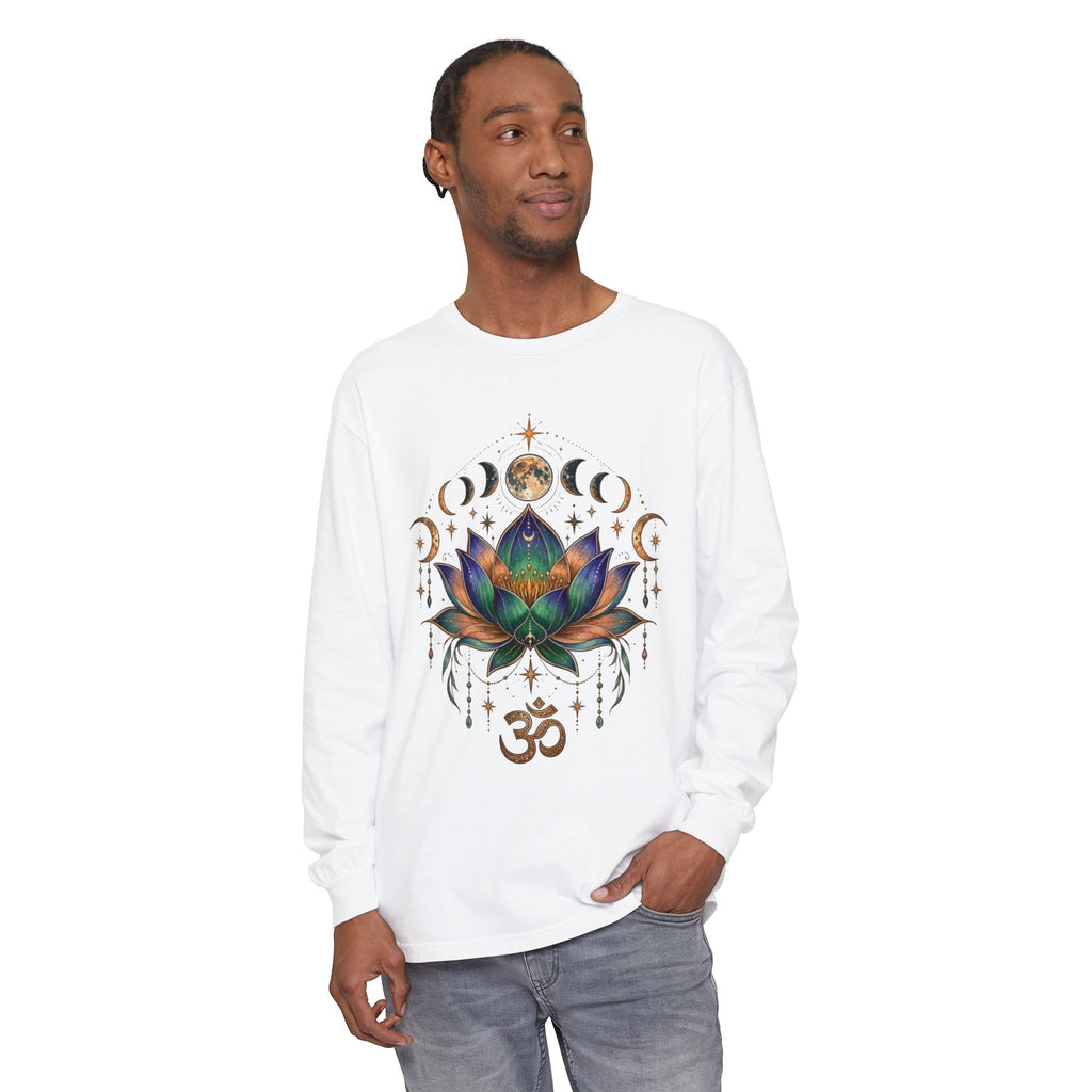 Lotus Moon Phases Om Symbol Long Sleeve