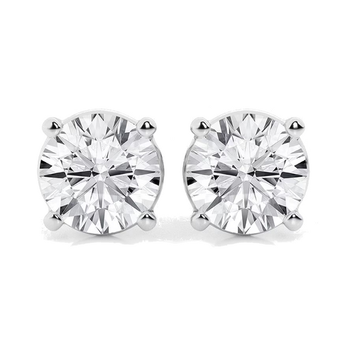 5.00 CTW AGI Certified Lab Grown Round Diamond Stud Earrings – F/VS in 14K White or Yellow Gold