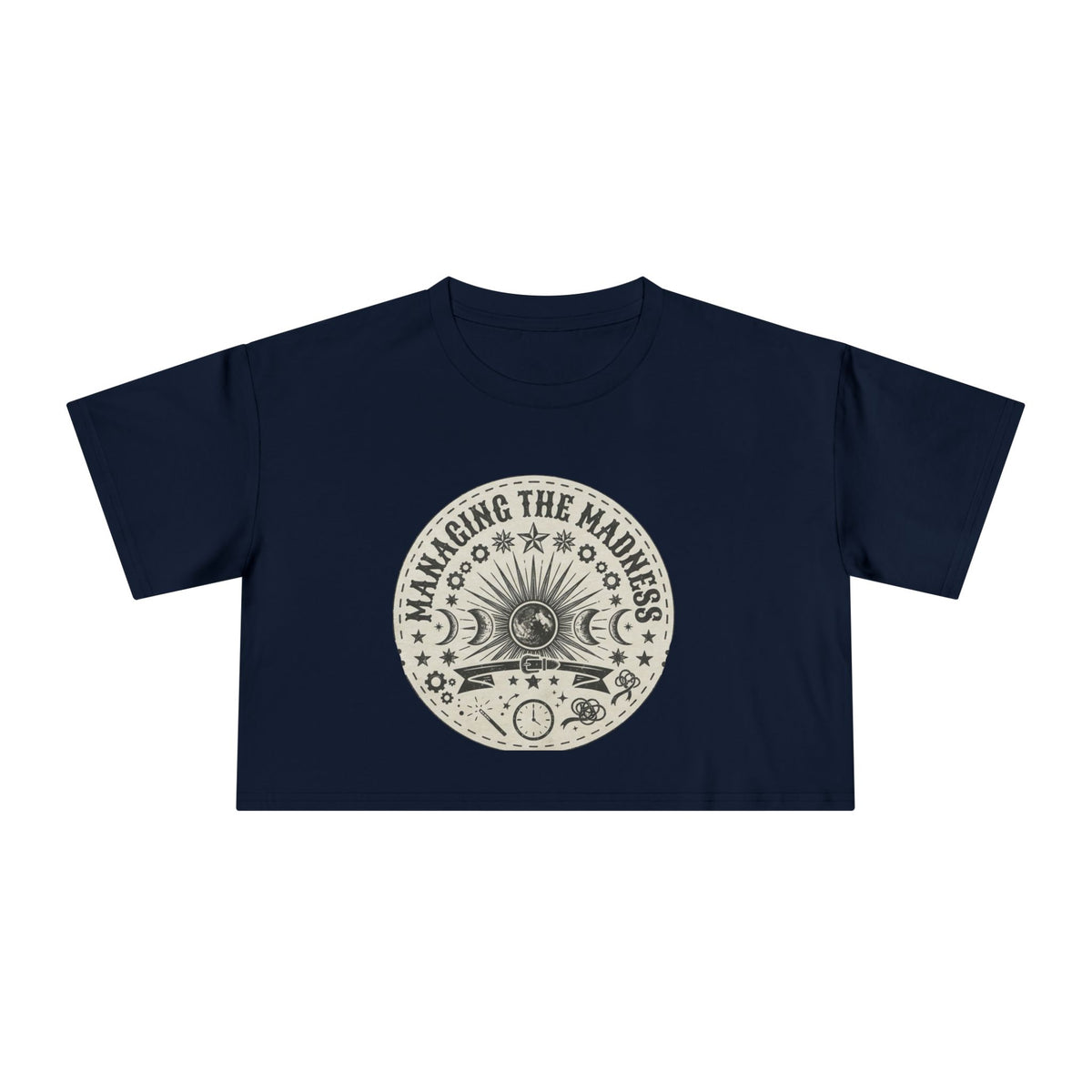Moon Phases Mandala Crop Tee | Astrological Celestial Design