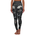 Dark Abstract Marble Pattern Leggings, Burning Man Festival Leggings, Halloween, Steampunk, Apocalypse, Deadhead