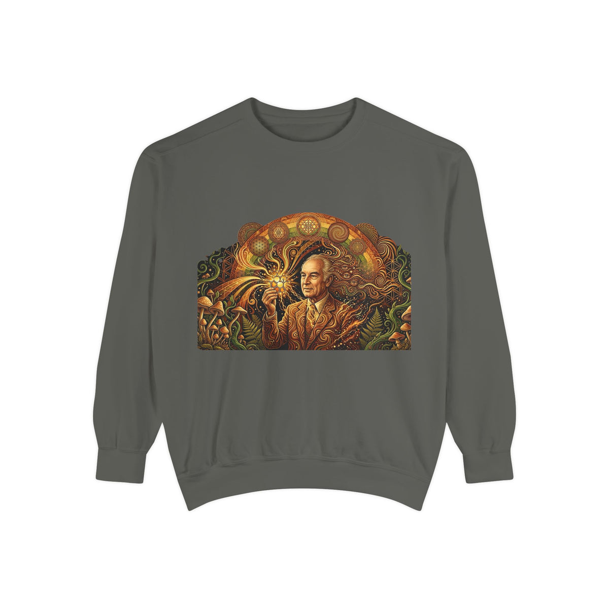 Albert Hoffman , deadhead style, burning man vision quest  Portrait Sweatshirt | Floral Sunburst Illustration